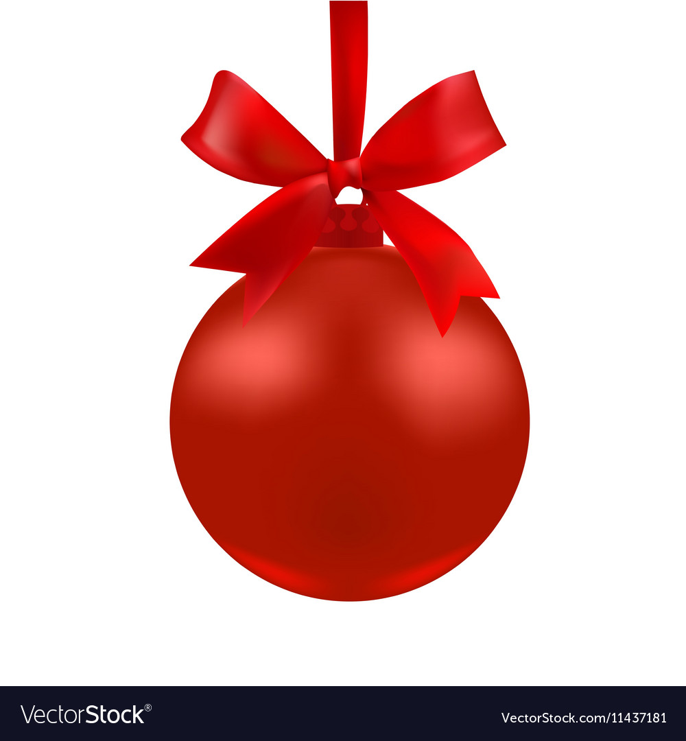 The ball of red color with a bow Royalty Free Vector Image