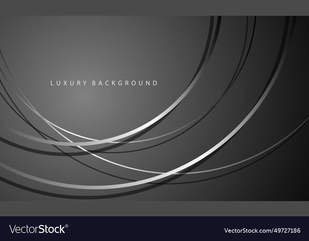 Abstract silver line curve overlap on grey blank vector image Abstract silver line curve overlap on grey blank