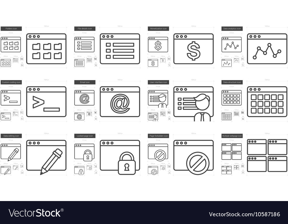 Application line icon set