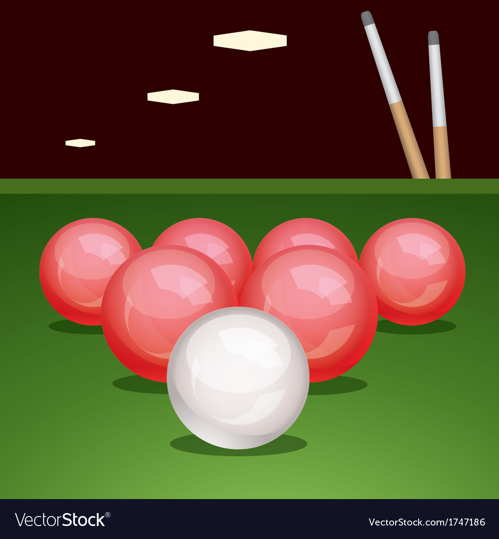 Billiard table with balls