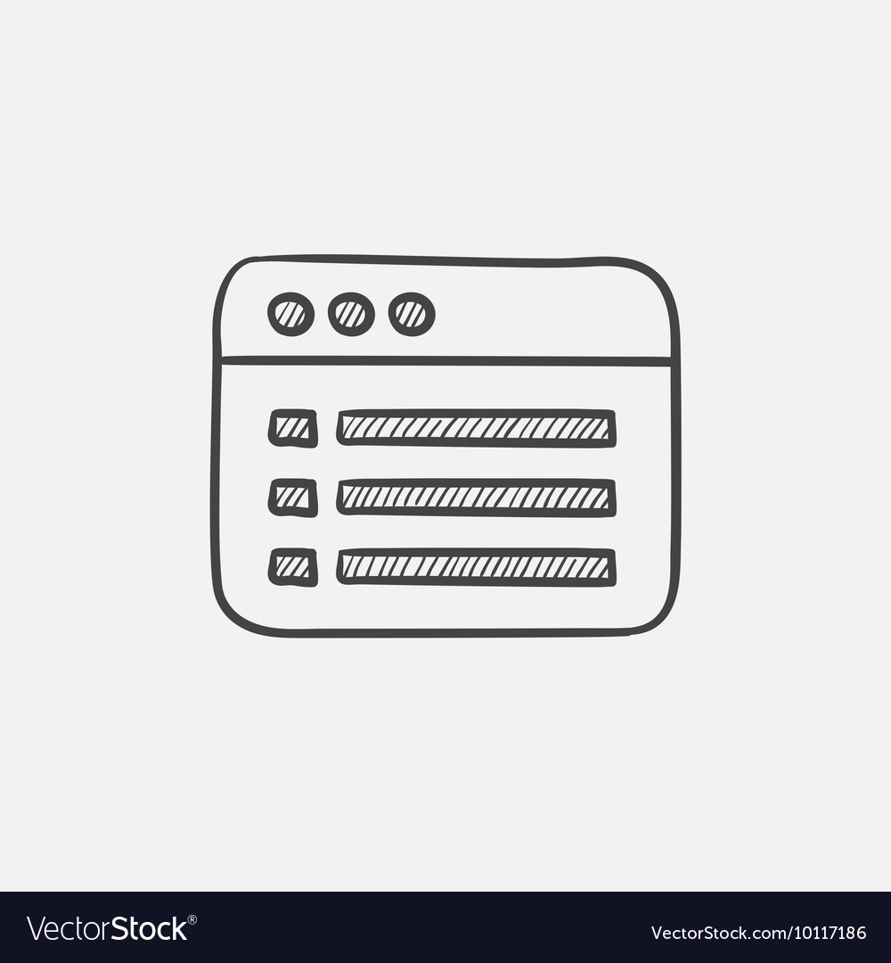 Browser window with folder contents sketch icon