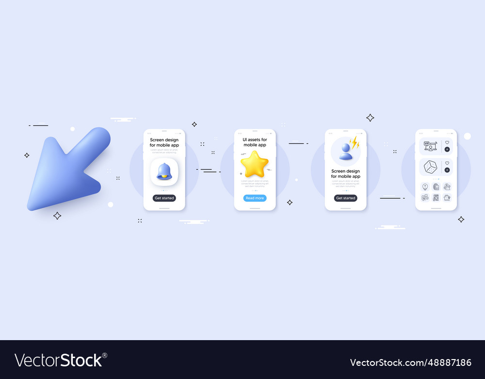 Card dice and deflation line icons pack for web