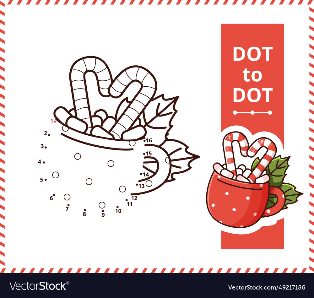Connect the Dots: Cocoa & Candy Cane
