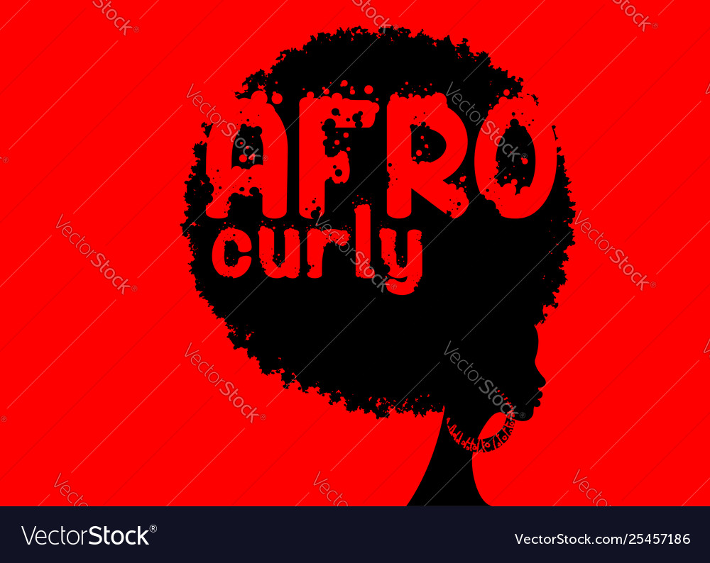 Curly afro hair portrait african women vector image Curly afro hair portrait african women