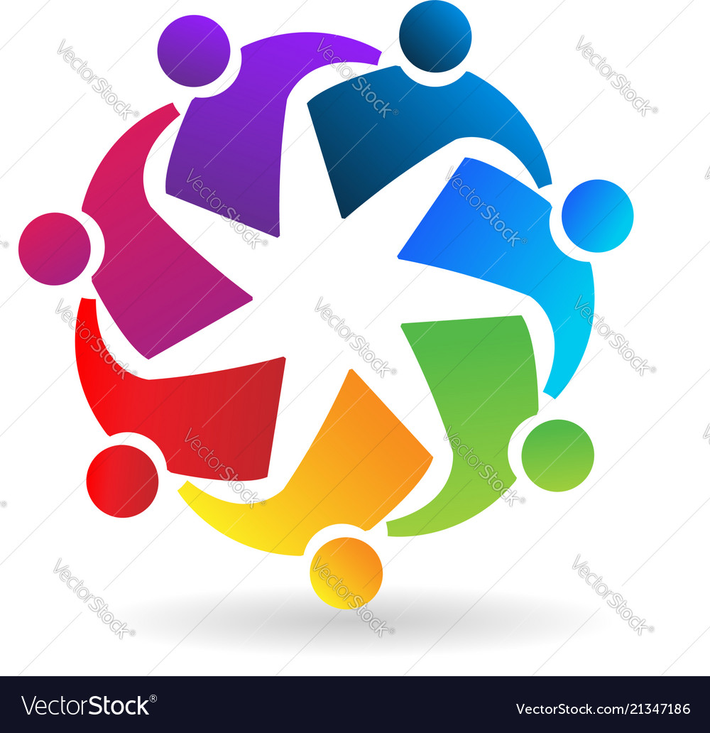 Group of colorful team people logo Royalty Free Vector Image