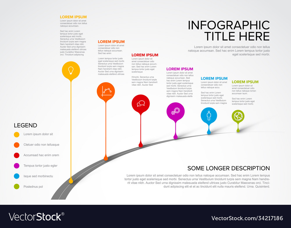 Infographic timeline template with pointers vector image Infographic timeline template with pointers