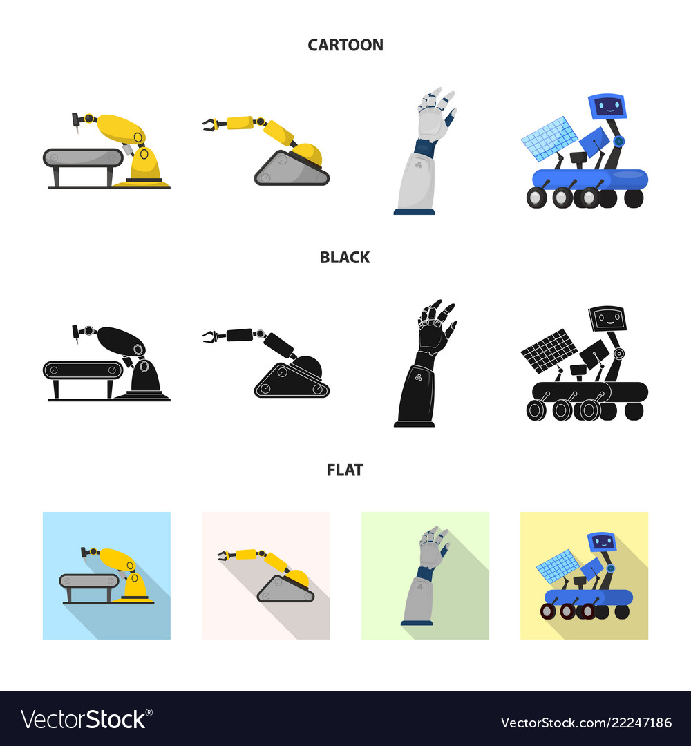 Isoliertes Objekt von Roboter und Werkssymbol vector image Isoliertes Objekt von Roboter und Werkssymbol