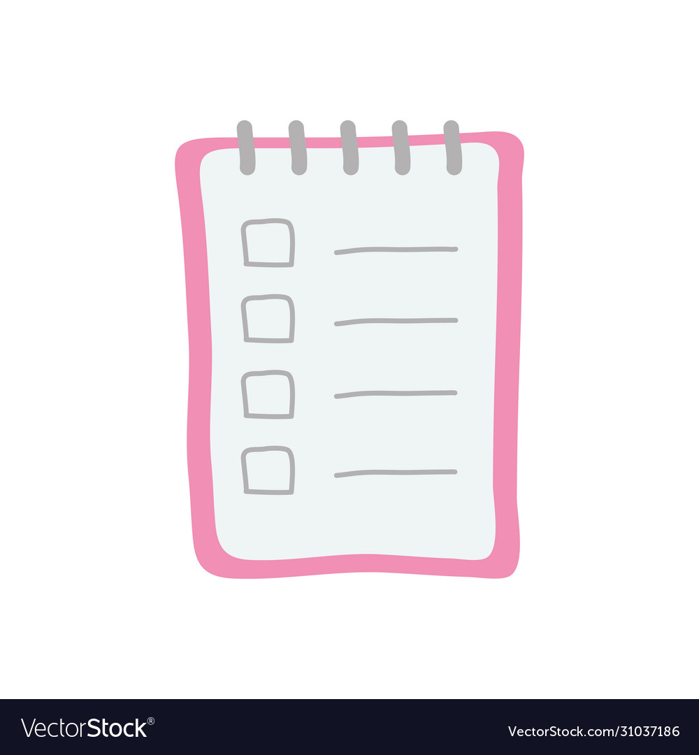 Memo pad icon flat style Royalty Free Vector Image
