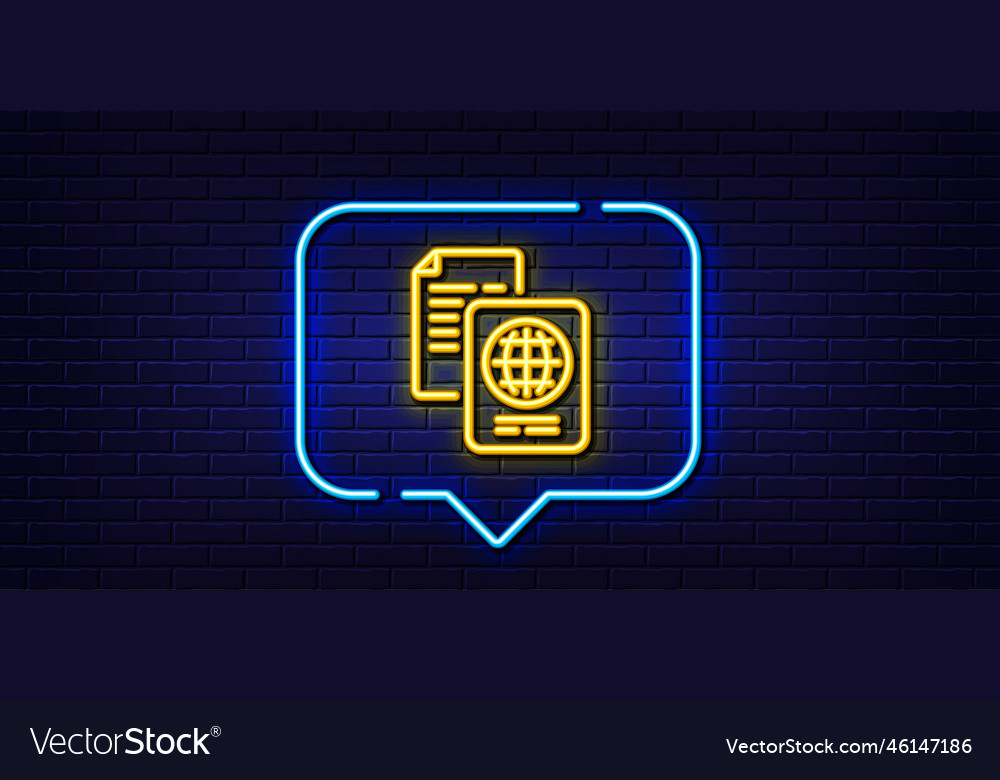 Passport document line icon id file page sign vector image Passport document line icon id file page sign