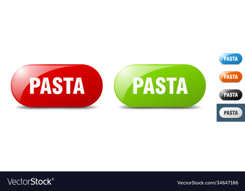 Pasta button key sign push set vector image Pasta button key sign push set