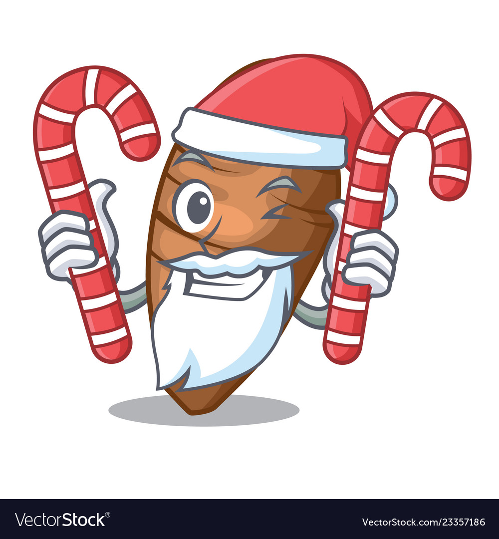 Santa with candy sliced taro on shape cartoon