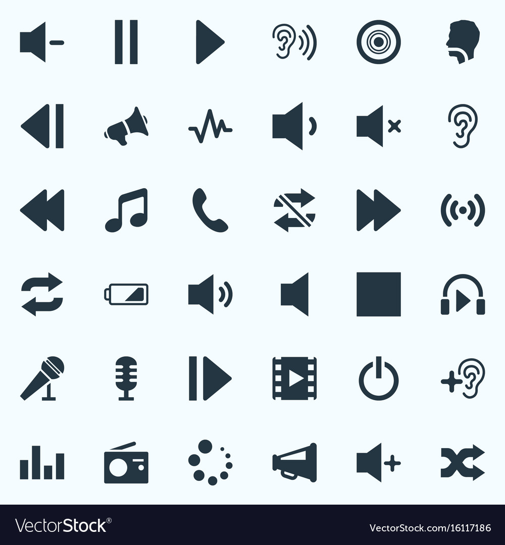 Set of simple sound icons