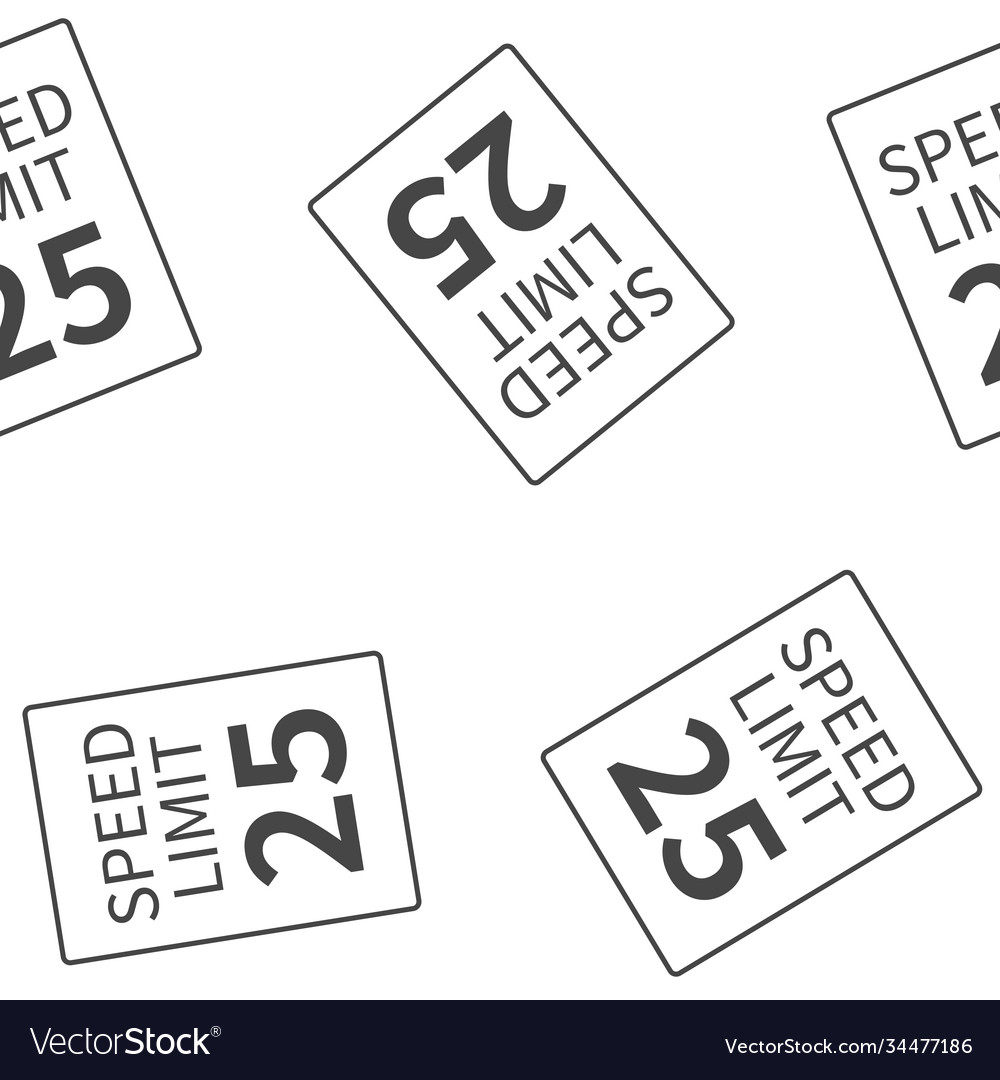 Speed limit 25 mph seamless pattern on a white vector image Speed limit 25 mph seamless pattern on a white