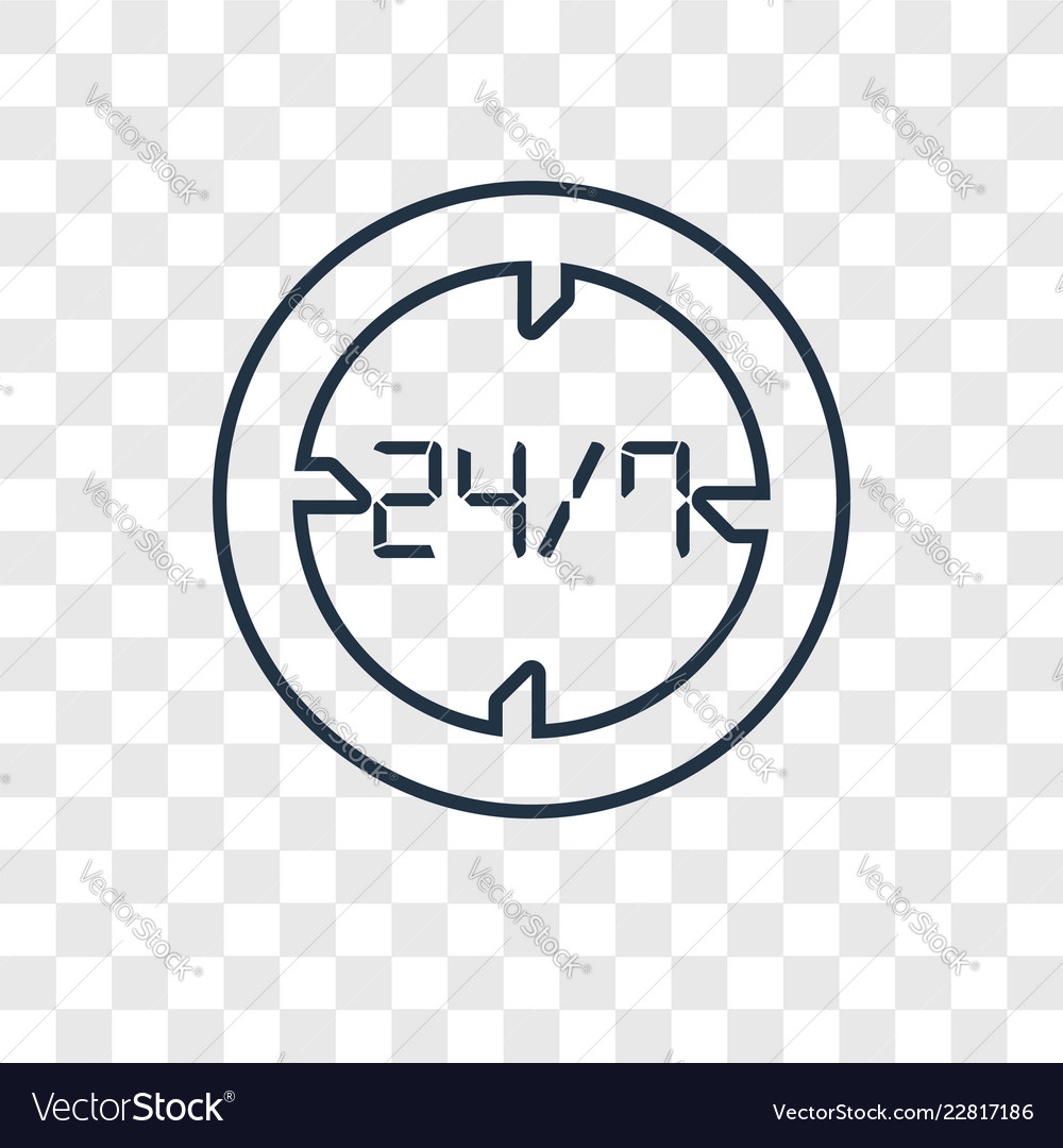 Time concept linear icon isolated on transparent