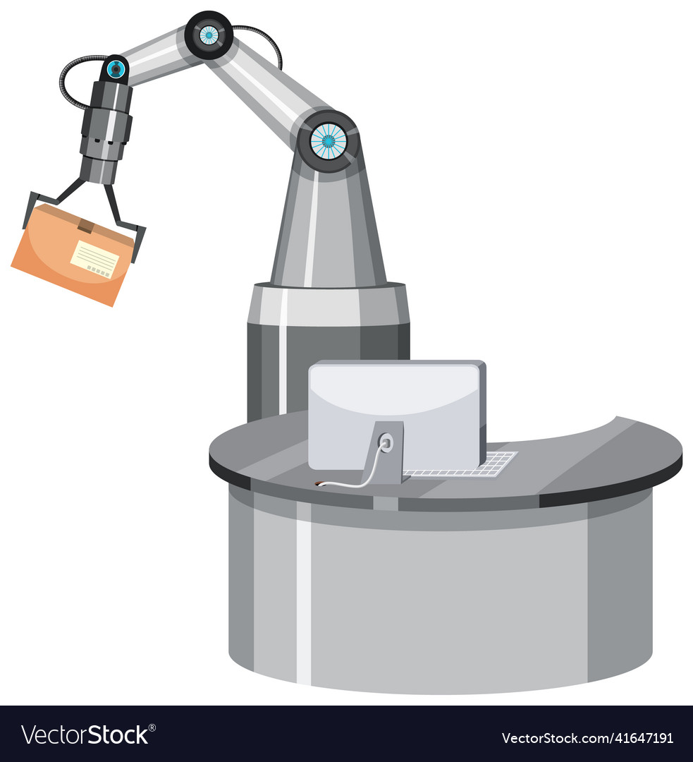 A robotic machine using in factory vector image A robotic machine using in factory