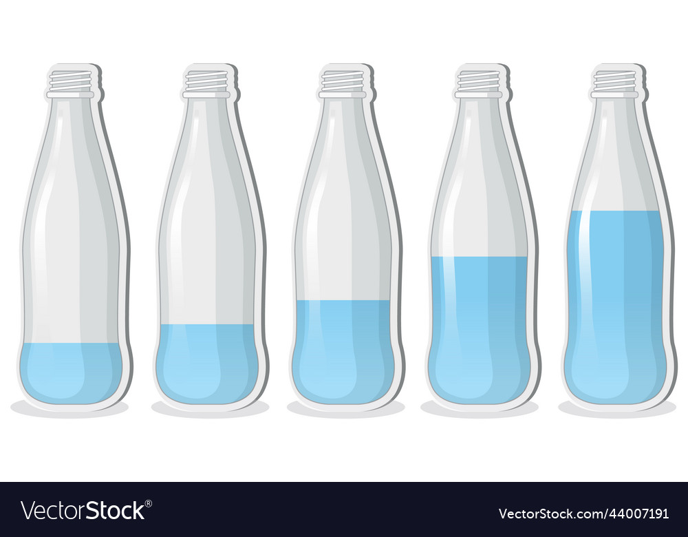 Bottle with different water levels Royalty Free Vector Image