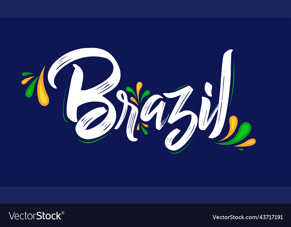 Brazil typographic design brazilian flag colors