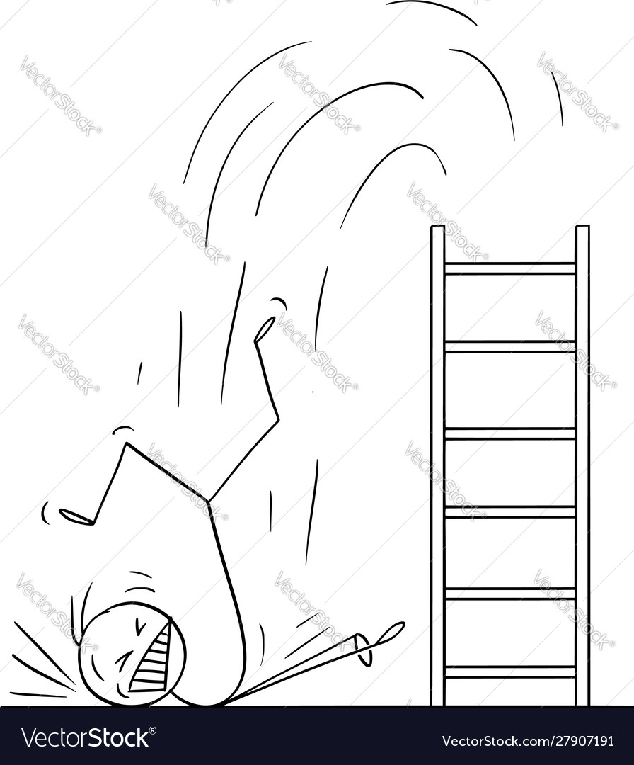 Cartoon man or businessman falling hard from Vector Image