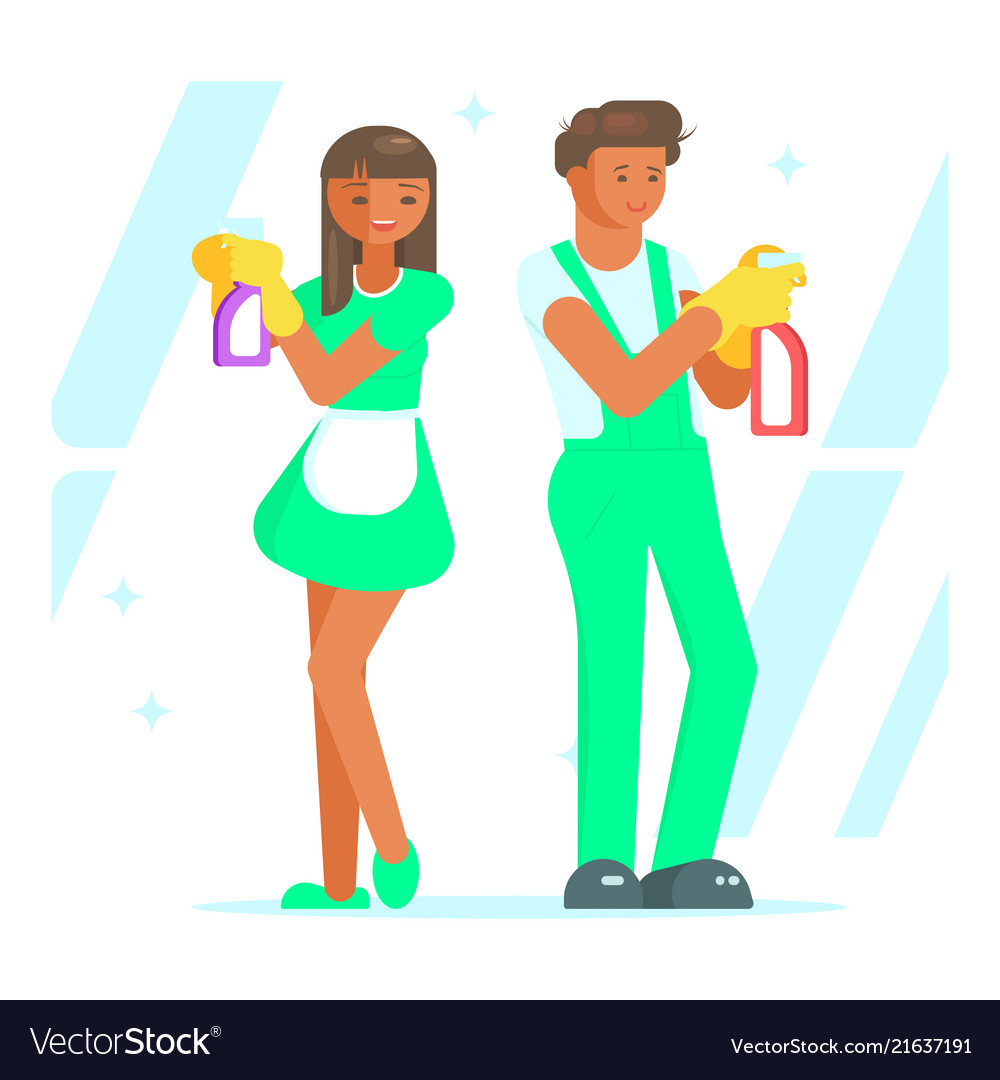 Cleaning service staff vector image Cleaning service staff