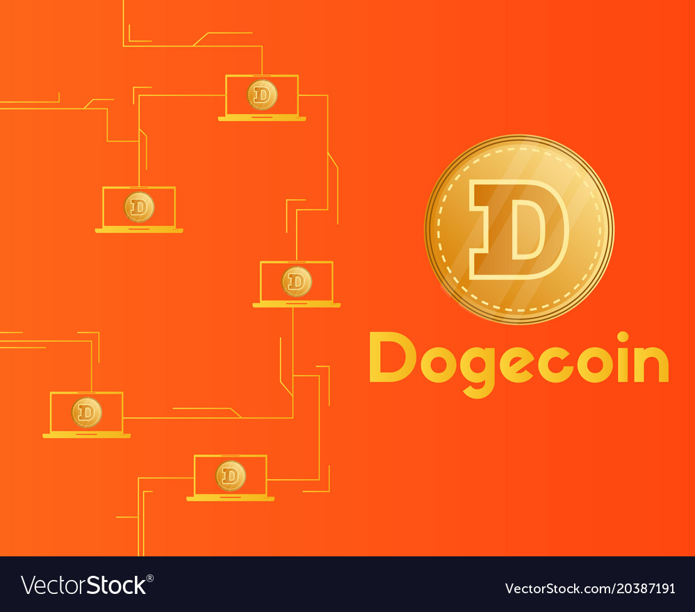 Dogecoin technology blockchain style background