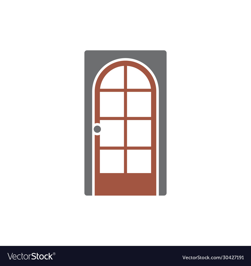Door icon on background for graphic and web design