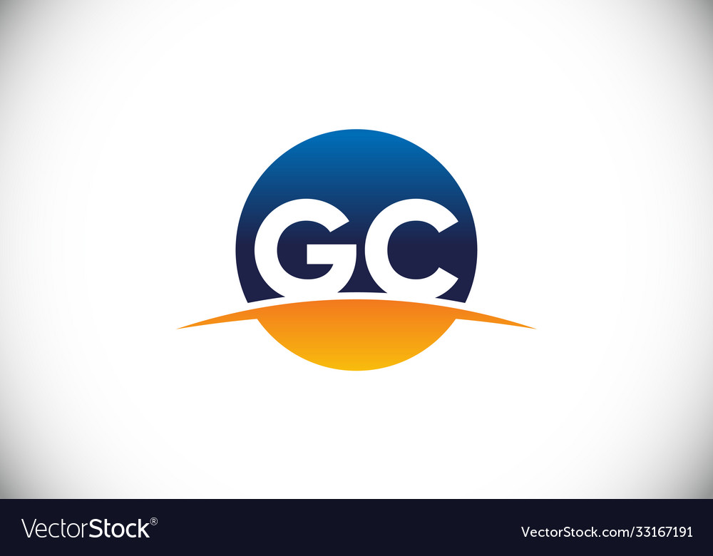 G C Initial Letter Logo Design Graphic Alphabet Vector Image