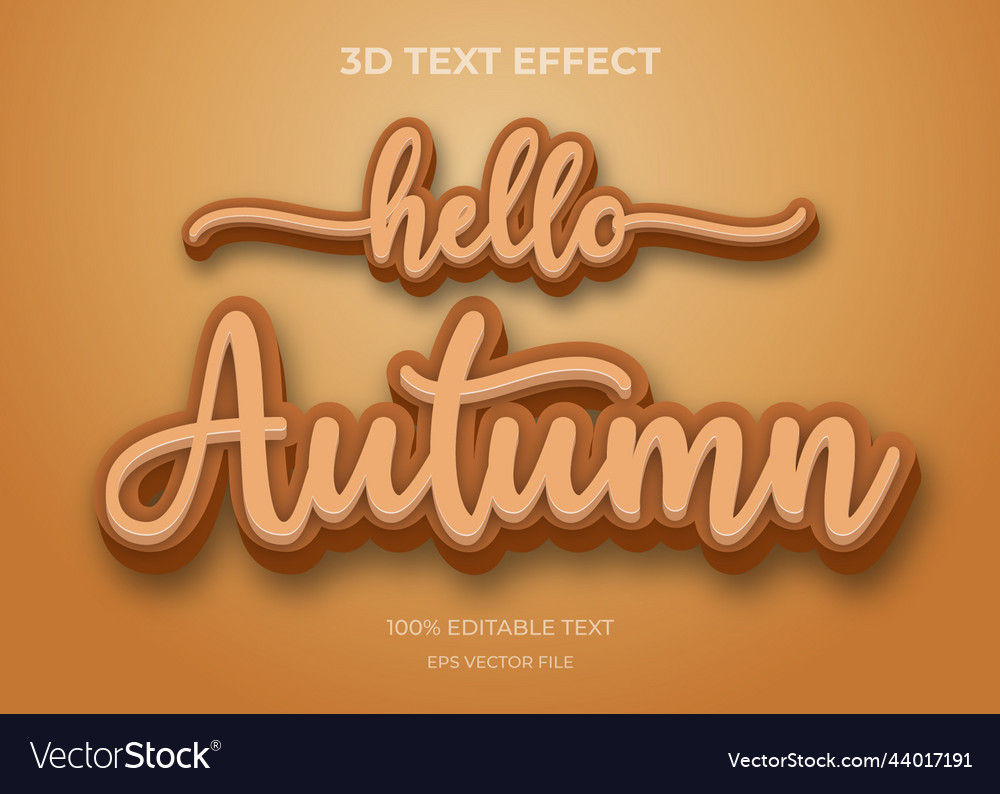 Hello autumn editable 3d text effect style