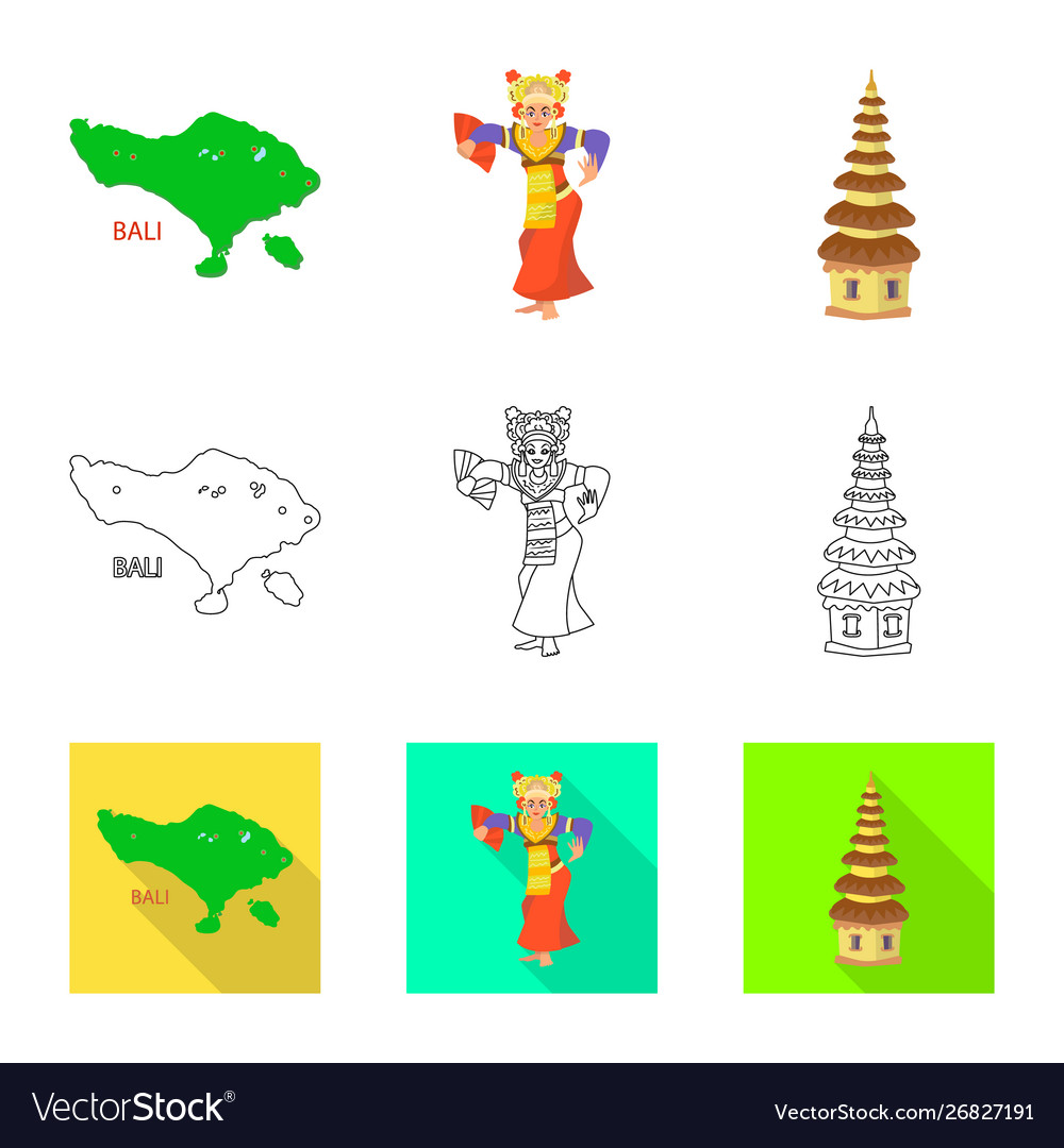 Isolated object and travel sign collection vector image Isolated object and travel sign collection