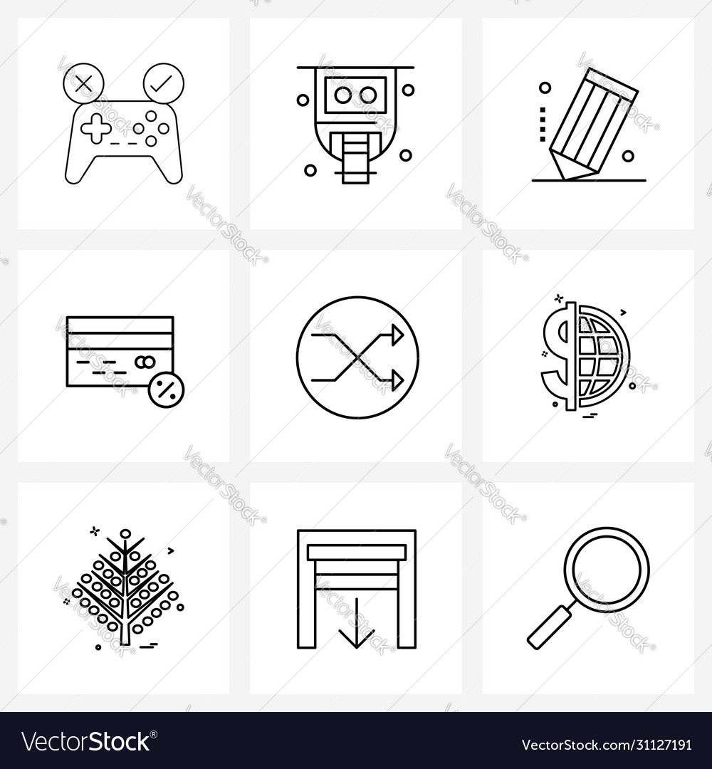 Isolated symbols set 9 simple line icons