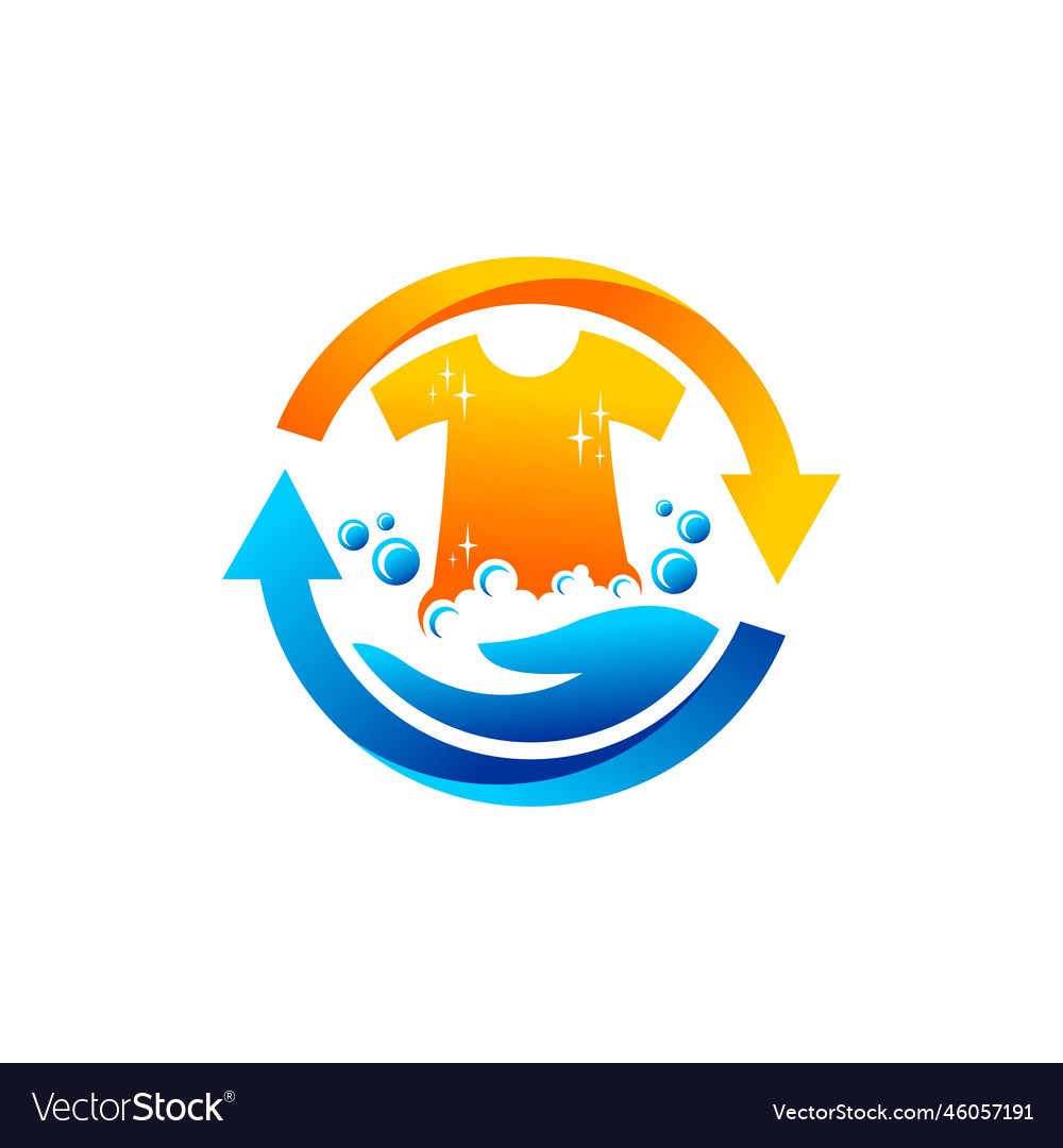 Laundry logo with turning concept