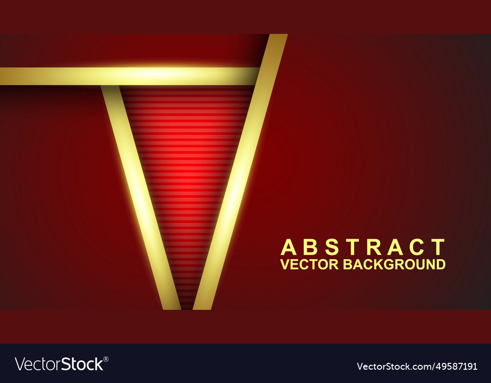 Layers overlap with glowing gold lines vector image Layers overlap with glowing gold lines