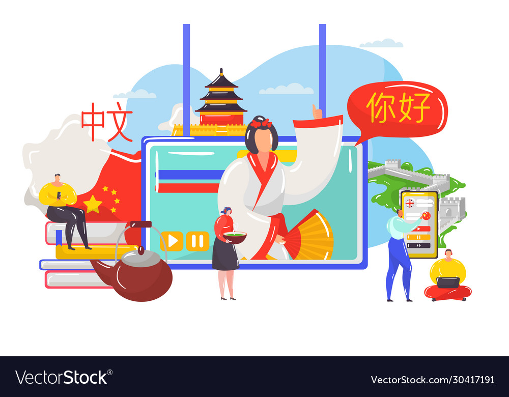 learning-chinese-language-royalty-free-vector-image