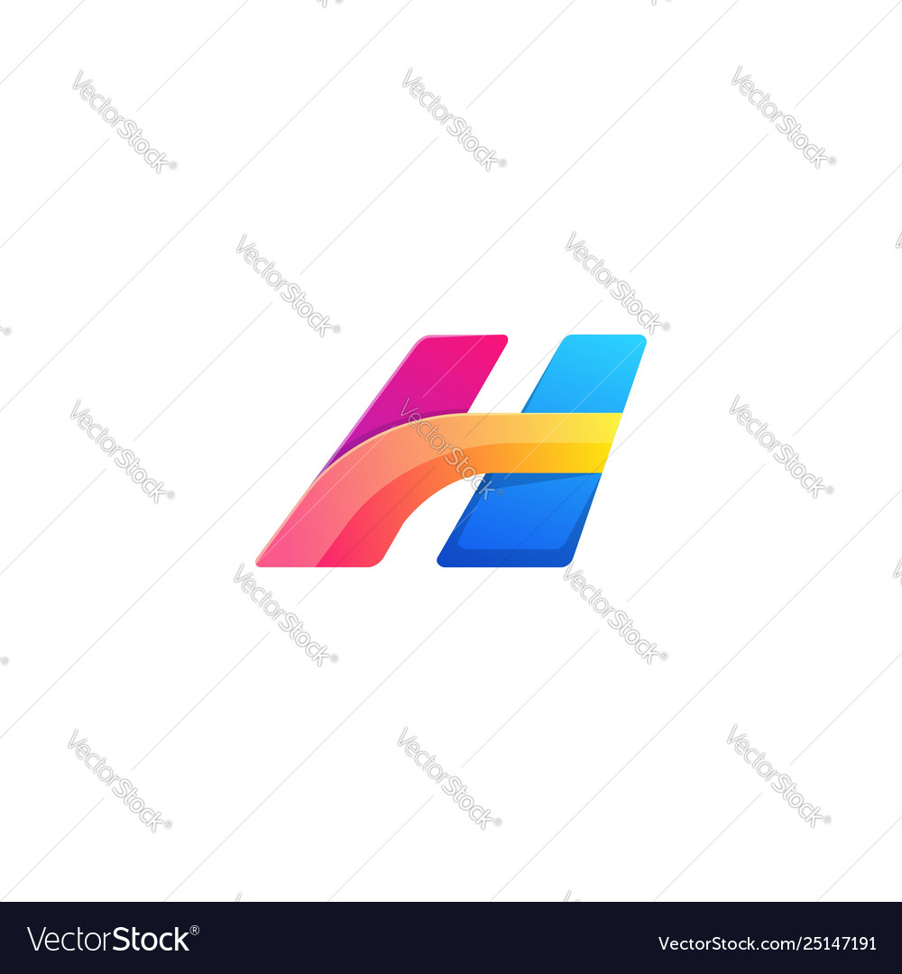 Letter h colors logo template concept Royalty Free Vector