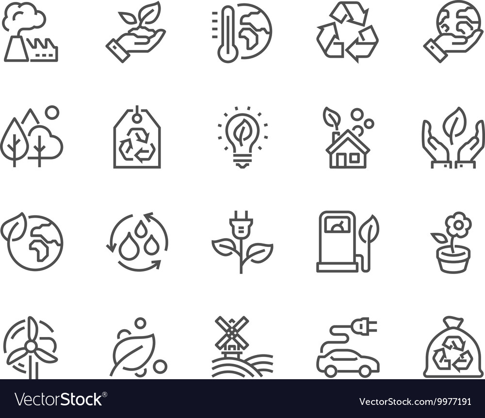 Line eco icons Royalty Free Vector Image - VectorStock