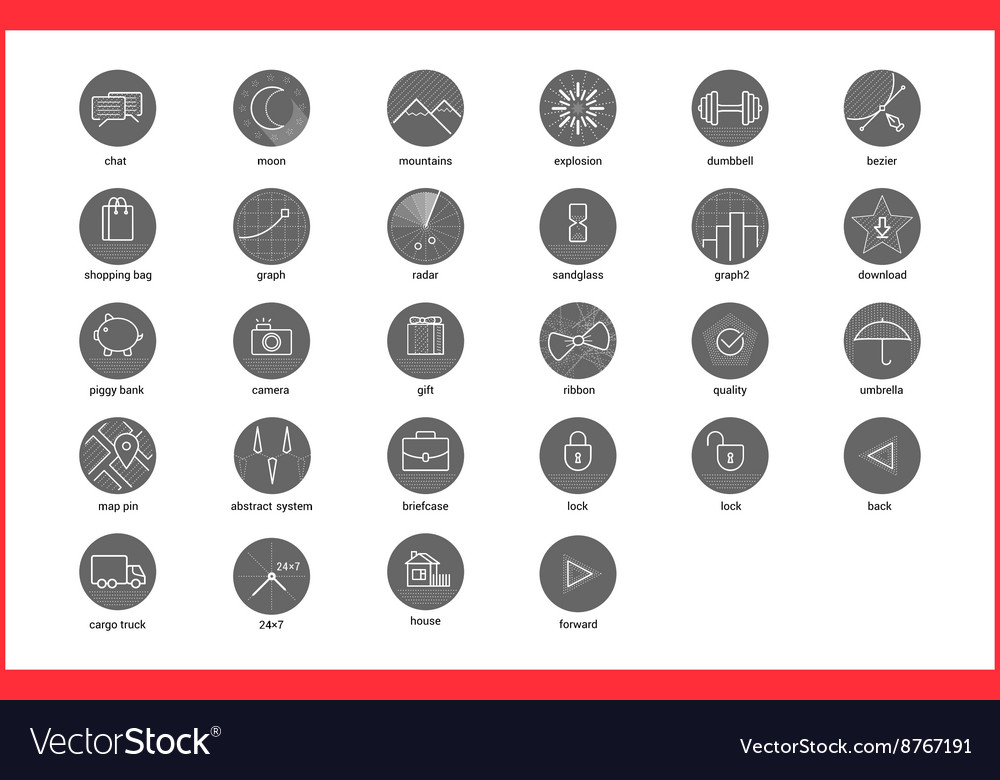 Linear thin icons symbols set