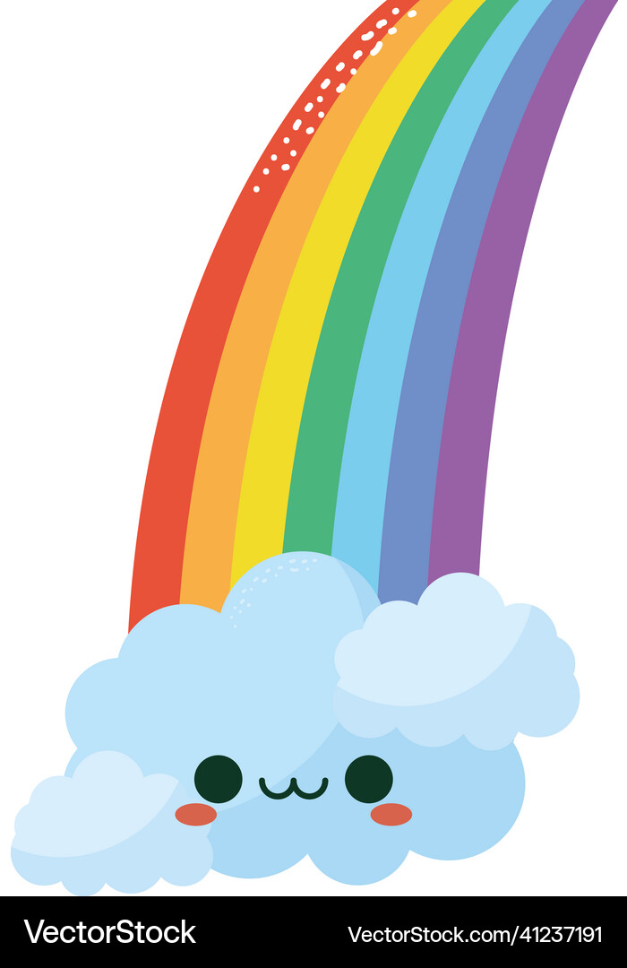Rainbow with cloud Royalty Free Vector Image - VectorStock