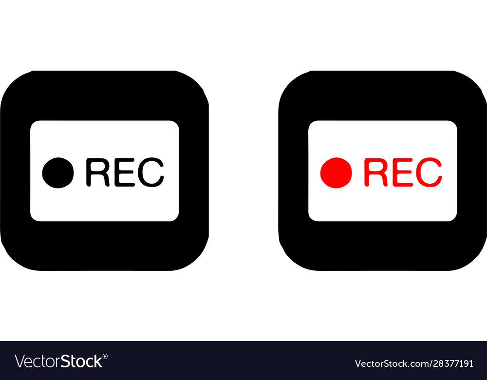 Rec icon isolated on background Royalty Free Vector Image