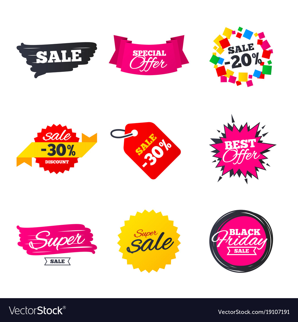 Sale banners templates best offers discounts Vector Image