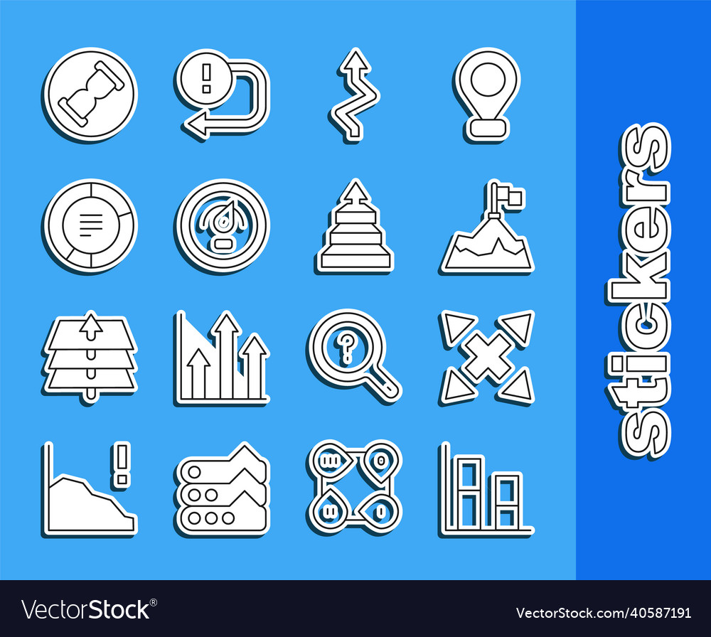 Set line graph chart diagram many ways vector image Set line graph chart diagram many ways