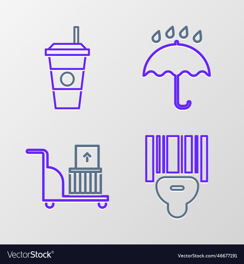 Set line scanner scanning bar code electric hand vector image Set line scanner scanning bar code electric hand