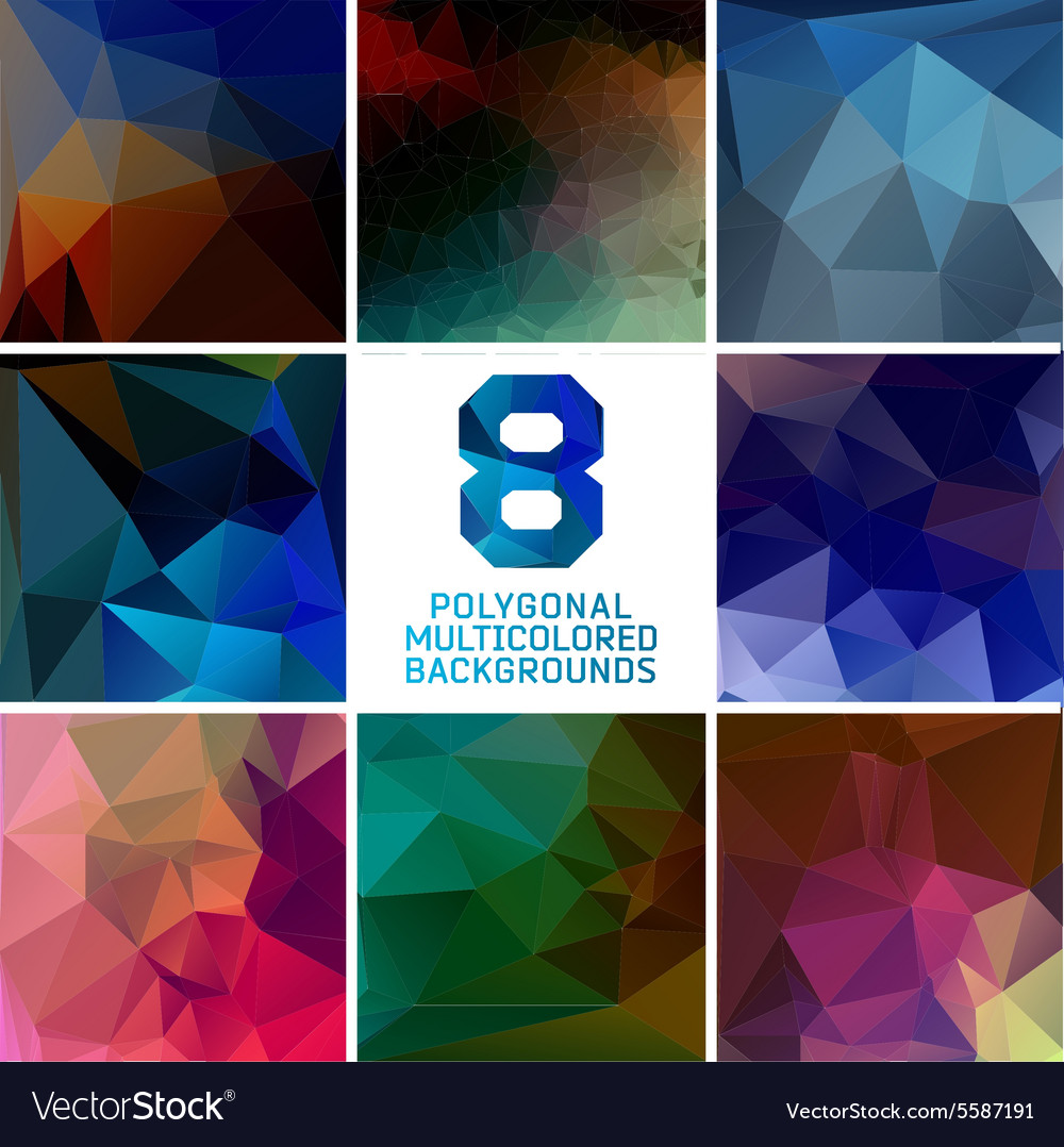 Set of abstract polygonal background