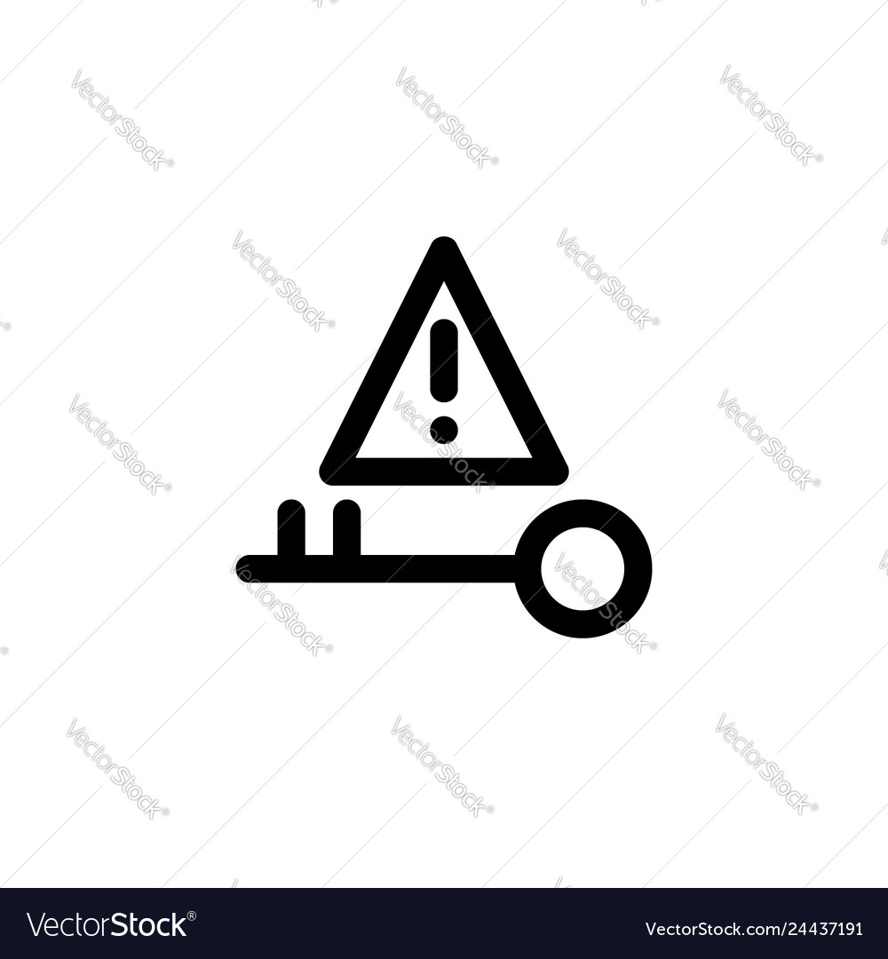Solution icon with key symbol line vector image Solution icon with key symbol line
