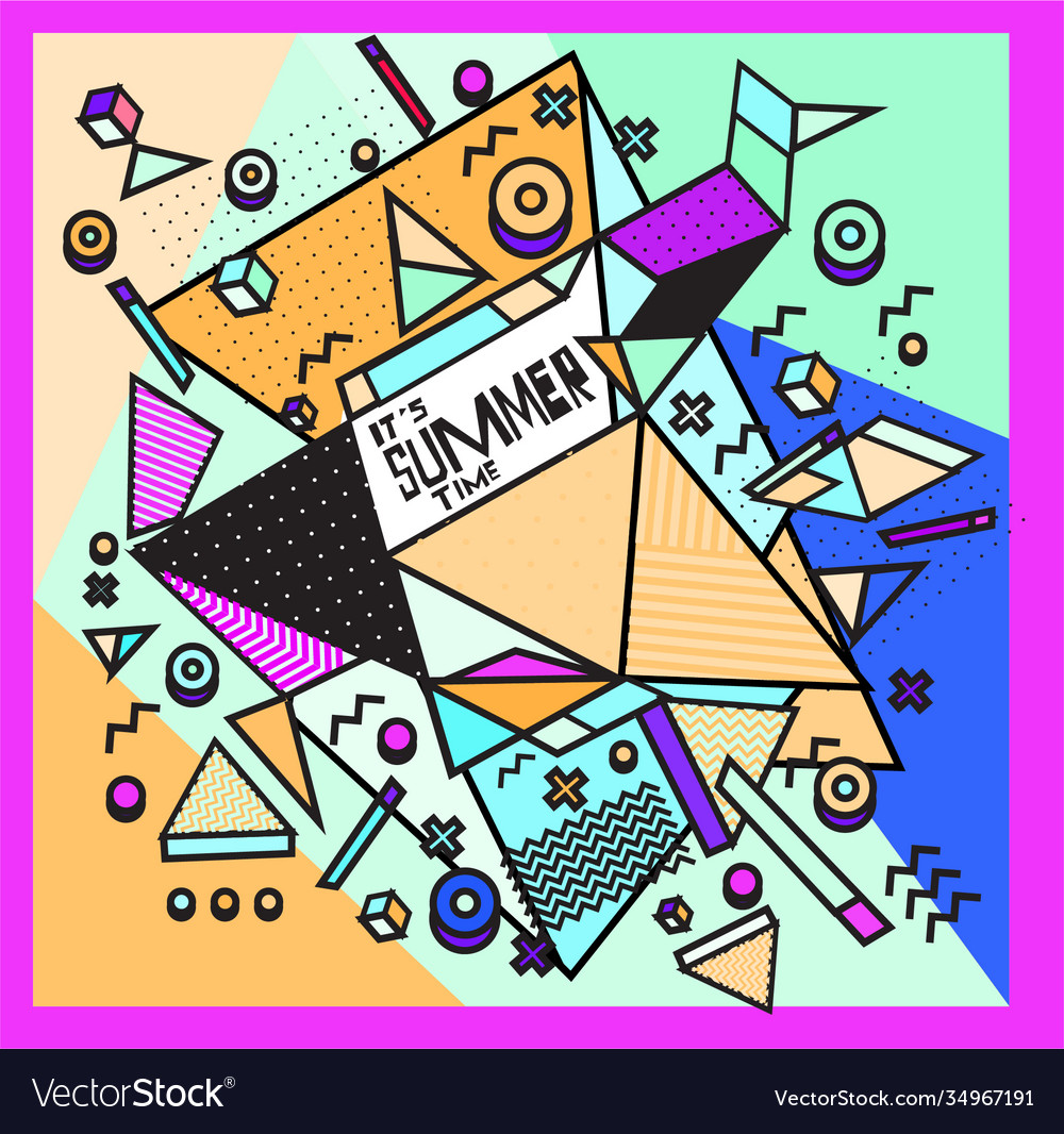 Triangle geometric forms for summer design event vector image Triangle geometric forms for summer design event