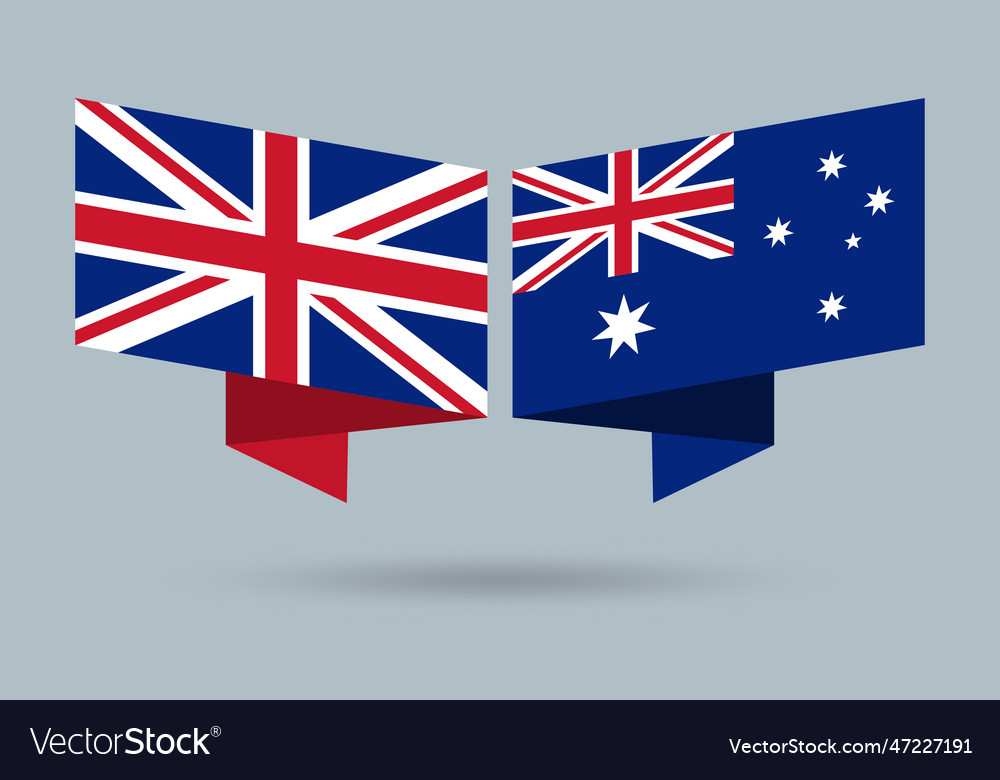 Uk and australia flags australian british