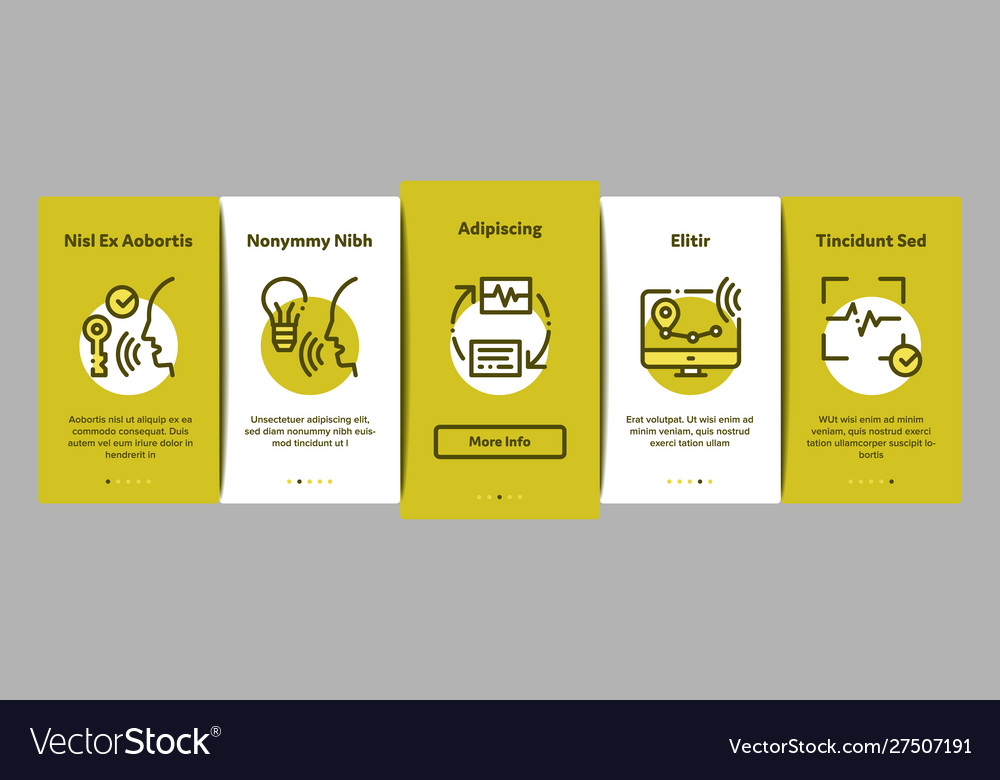 Voice control onboarding elements icons set