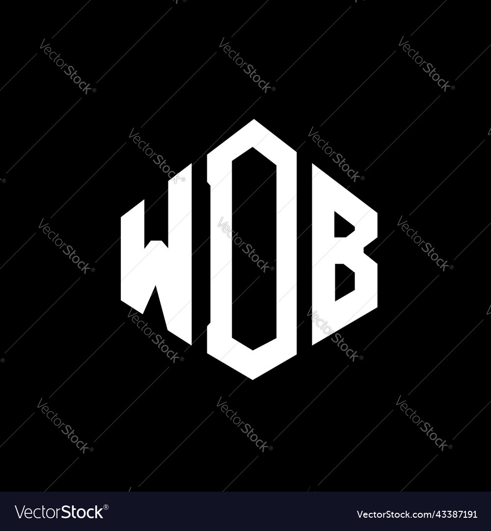 Wdb letter logo design with polygon shape