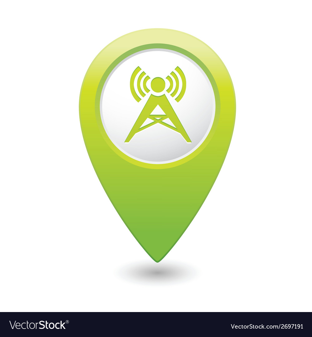 Wireless icon green map pointer