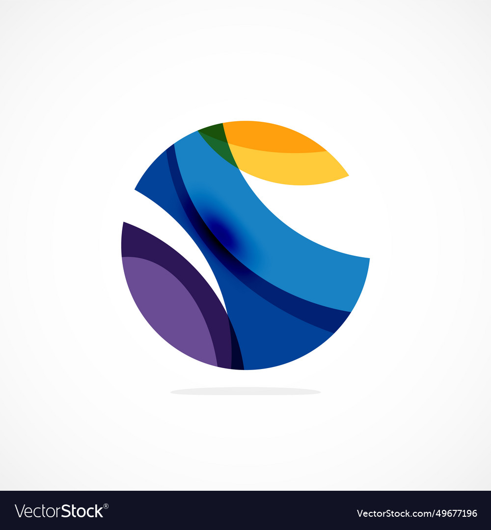 Abstract circle logo dynamic aesthetic Royalty Free Vector