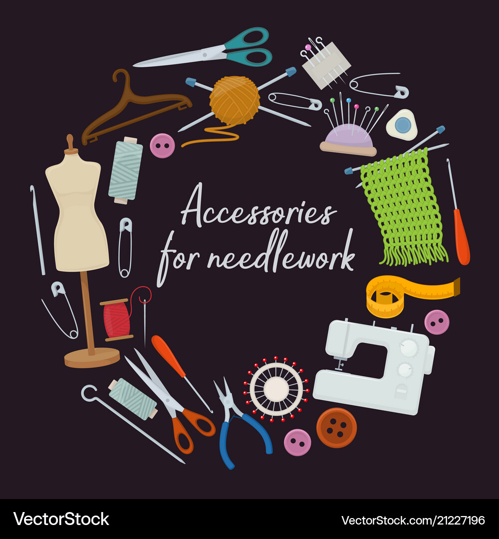 Accessories for needlework Royalty Free Vector Image