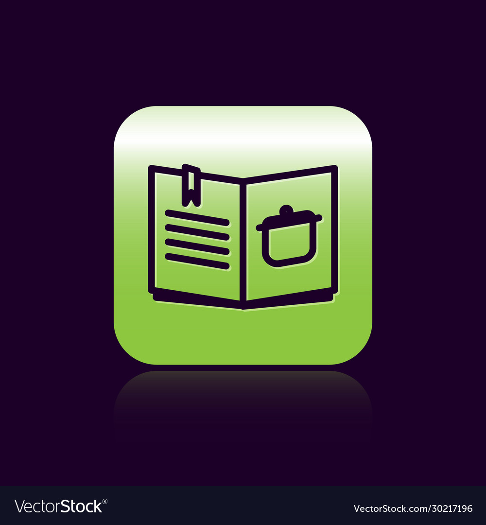 Black line cookbook icon isolated on Vector Image Black line cookbook icon isolated on